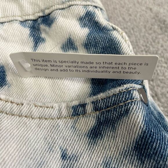 BP. Denim Jean Shorts Women's 27 Blue Tie Dye Bleached Frayed Cotton High Rise - Picture 6 of 6